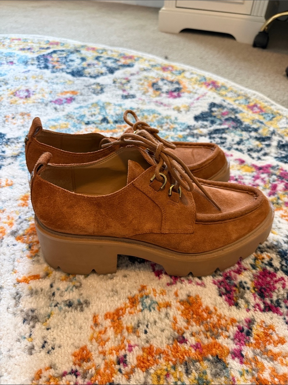 Sam Edelman monna Suede Lace-Up Shoes - Brown - Picture 3 of 6